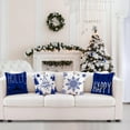 thumbnail image 5 of Christmas Pillow Covers 20x20 Set of 4 Farmhouse Christmas Decorations Happy Holidays Holly Jolly Snowflake Merry Christmas Decor Pillow Cover Cushion Case for Couch Sofa(Blue), 5 of 6