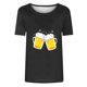 thumbnail image 3 of Tops Cortos para Mujeres, Oktoberfest Casual Impreso Cuello Redondo Manga Corta Camiseta Top Hecho de Poliéster para la Primavera Verano Uso Diario, Camisetas Casuales de Mujer, 3 of 4
