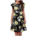 thumbnail image 2 of SMihono Robe d'Été Grande Taille pour Femmes 2023 Mode Vacances d'Été Imprimée Col Rond Manches Courtes Fête Plage Robe Ample, 2 of 9