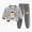 A33-Grey, variant on Kids 2-Piece Long Sleeve Pajamas for Toddlers No-Slip Cuffs, Sizes 24M–12Y Loungewear Homewear,2-3 Years