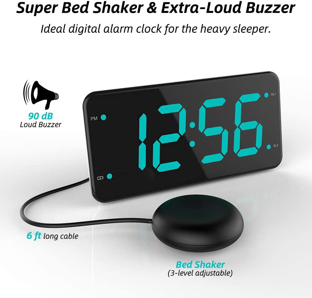 Super Extremely Extra Loud Alarm Clock For Very Heavy Sleeper Battery Backup New 