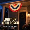 thumbnail image 6 of HCBY Light Up Patriotic Flag Bunting, LED 4th of July Outdoor Decor, Porch Fence Holiday Events Decoration, 6 of 8