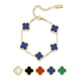 thumbnail image 1 of Pulsera de Eslabones con Flores Azules JeenMata Baño en Oro Amarillo, 1 of 8