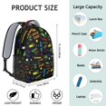 thumbnail image 6 of Gaming Pattern Backpack for School,Schoolbag with Adjustable Shoulder Straps & Padded Back,15.3"x11"x6.7", 6 of 6