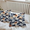 thumbnail image 7 of Waterproof Throw Pillow Covers Set of 2, 24x24 Inch Navy Blue Burnt Orange Botanical Decorative Pillowcases Outdoor Pillow Slip Cushion Covers Set for Couch Tent Palm Leaf Abstract, 7 of 7