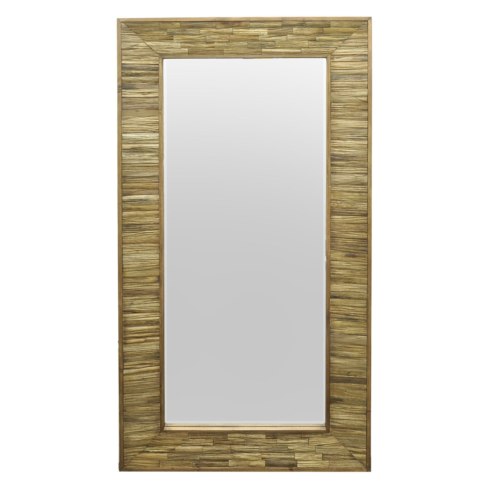 Three Hands Natural Wood Slat Wall Mirror