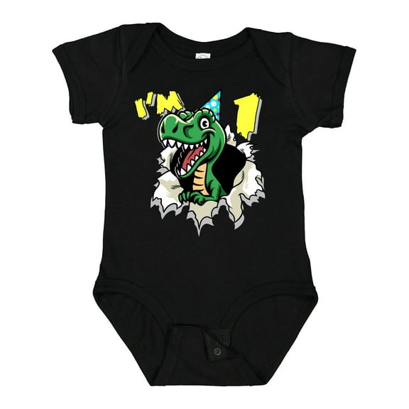 Inktastic I'm One Dinosaur Boys or Girls Baby Bodysuit