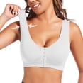 thumbnail image 4 of Bras for Women,Casual Hollow Out Button Front Sport Bra Top Breathable Comfort Wirefree Support,Sports Bras for Women,White,4XL, 4 of 9