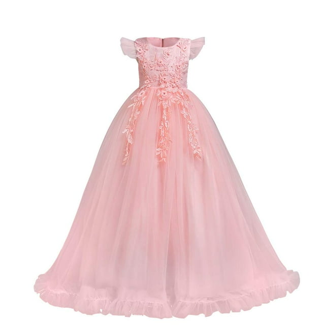 Vestido IBTOM CASTLE Flower Girls para dama de honor, boda, rosa, 13-14 años