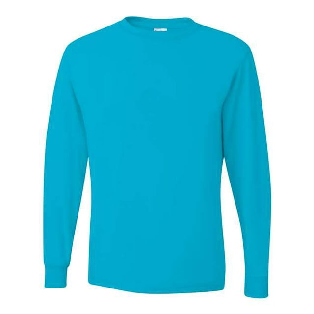 Camiseta de manga larga Jerzees mezcla de peso pesado color azul de California grande 29LSR