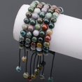 thumbnail image 2 of Natural Healing Power Gemstone Crystal Beads Unisex Adjustable Macrame Bracelets 8mm,Indian Agate, 2 of 3
