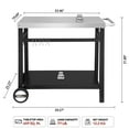 thumbnail image 6 of Royal Gourmet PC3401S Double Shelf Movable Dining Cart Work Table with Handle Outdoor Kitchen Prep Trolley Storage, 6 of 9