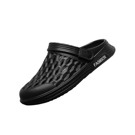 

Bellella Men s Clogs Slip On Beach Sandals Summer Slide Sandal Comfort Garden Shoe Shower Pool Water Shoes Black 7