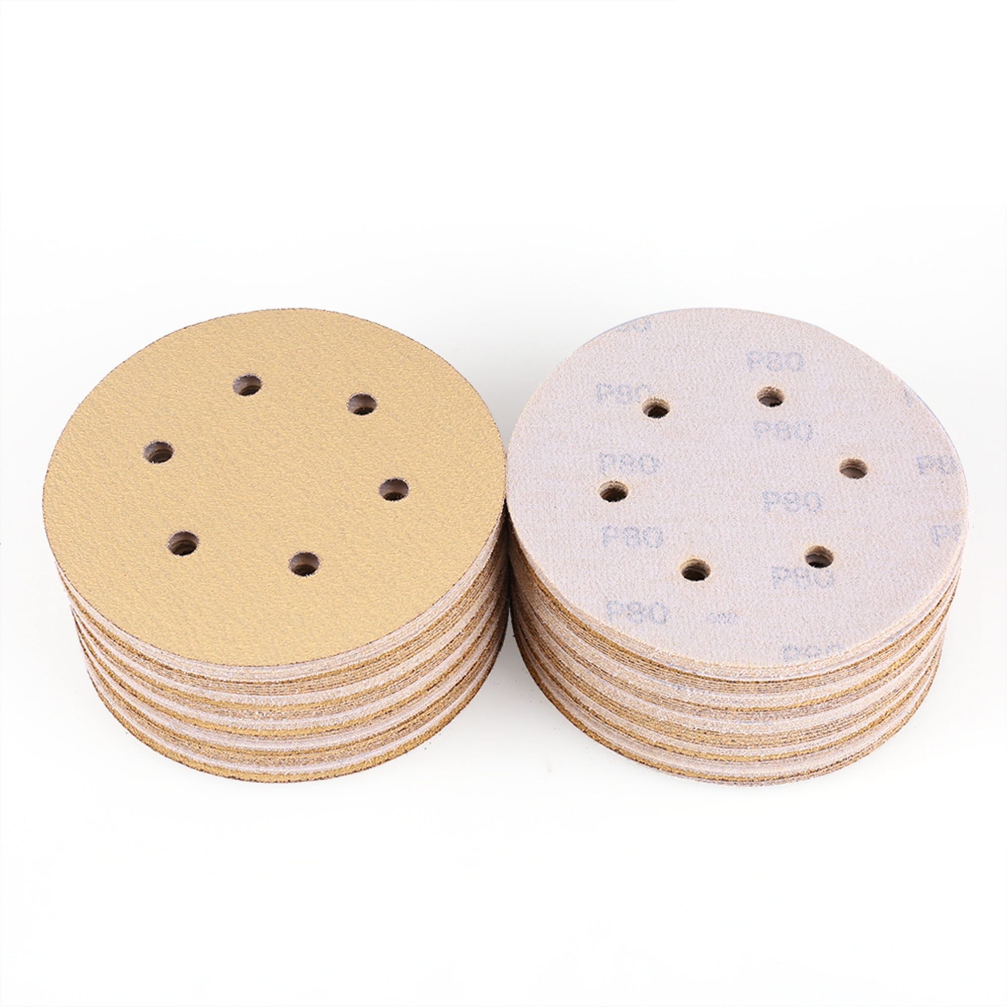 100pcs 6in/150mm 80-240Grit Sanding Discs Pads Round Flocking Sandpaper Pack Lot 