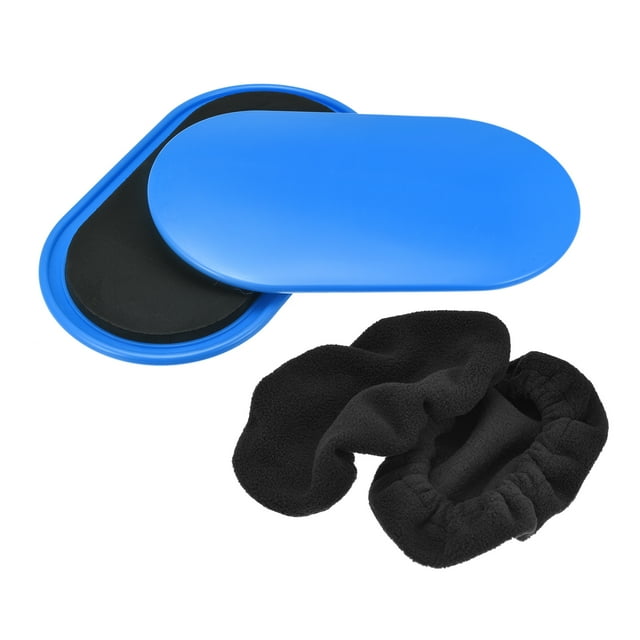 Deslizadores de Núcleo para Ejercicio Uxcell, Discos Deslizantes Ovalados con Cubiertas para Pies, Doble Cara, Gimnasio en Casa, Azul
