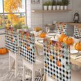 thumbnail image 2 of Thanksgiving Pumpkin Chair Covers Set of 6 Autumn Orange Green Leaves Black And White Geek Chair Back Covers Stretch Removable Washable Slipcovers Protector for Dining Room Kitchen Party Decor, 2 of 5
