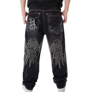 Ketyyh-chn99 Jeans Men 2024 Relaxed Boot Jean Loose fit Pants Shorts Cargo Trousers Hiking Multi-Pockets Pants Black,38