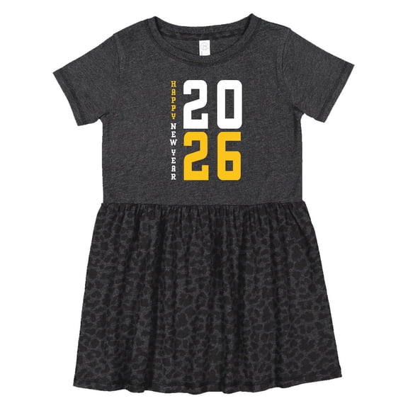 Inktastic Happy New Years 2026 Girls Toddler Dress