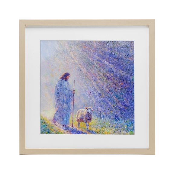 Guiding Light Shepherd Birch Framed Print Under Glass, design by Ivan Guaderrama