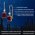 thumbnail image 2 of Gem Stone King 14K Yellow Gold Red Garnet and Lab Grown Diamond Earrings for Women | 3.73 Cttw | Gemstone January Birthstone | Emerald Cut 7X5MM, 2 of 6