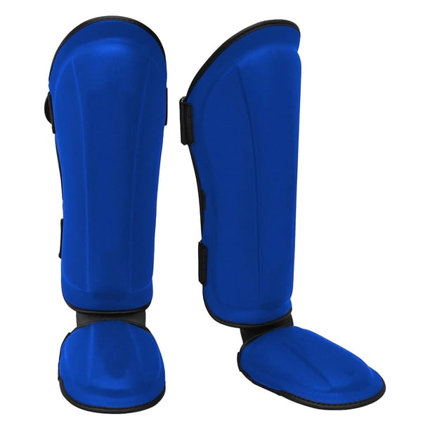 Espinilleras Muay Thai Kickboxing, protección del empeine de la pierna, protección versátil para las piernas, espinilleras para patear artes marciales Azul M 38cmx18cm