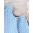 thumbnail image 7 of FEORJGP Toddler Baby Girl 3 Piece Casual Outfits 0 3M 6M 9M 12M 18M Infant Long Sleeve Jumpsuits Cold Shoulder Bodysuits Solid Ribbed Rompers Elastic Cute Comfy Daily Clothes for Spring Fall, 7 of 7