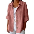 thumbnail image 6 of Women Short Sleeve Tops Comfortable Fashion 3/4 Sleeve Sweatshirt Summer Blouses for Women Red XL, 6 of 8