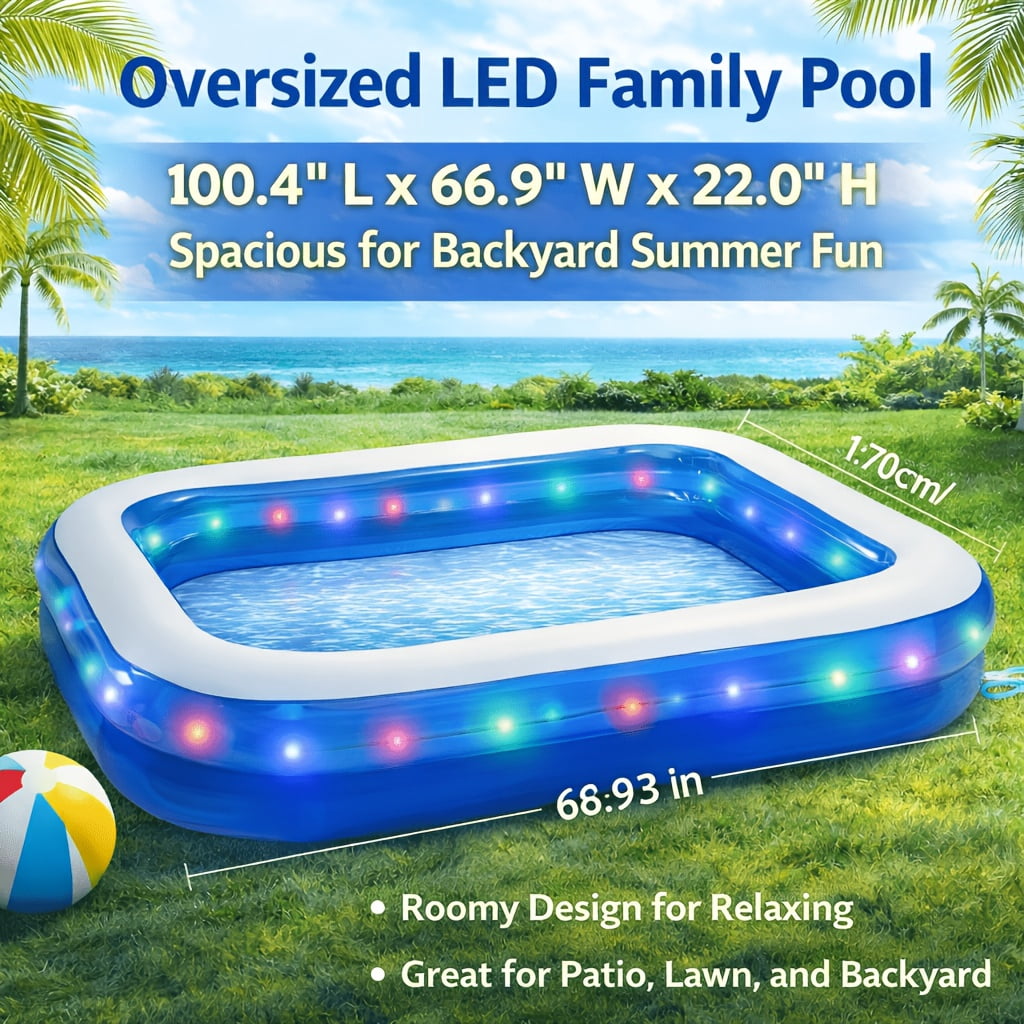 4-Meter Inflatable Household Swimming Pool, Thick PVC, Quick-Open Outdoor Pool for Yard Parties