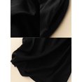 thumbnail image 4 of Women Minimalist Vintage Solid Soft Elastic Waist Pull-on Opaque Non-Sheer Flowy A-Line Midi Skirt Black L, 4 of 6
