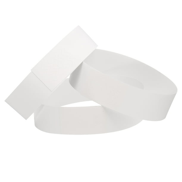 Uxcell 100Pcs Pulseras de papel para eventos, a prueba de agua, previene reutilización, pulsera de identificación para eventos, fiesta, concierto, entrada al bar (Blanco)