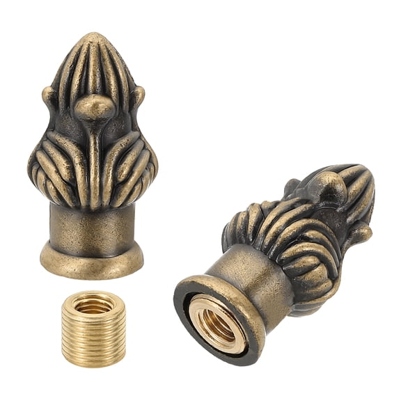 Uxcell 33 x 16mm  Lamp Finials Caps Knob, Solid Lamp Shade Top Decoration Screw Cap Nuts, Bronze 2 Set