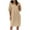 Beige, variant on HERESOM Sun Dresses for Women Plus Size Fashion Women Casual Round Neck Solid Color Short Sleeve Dress With Pocket