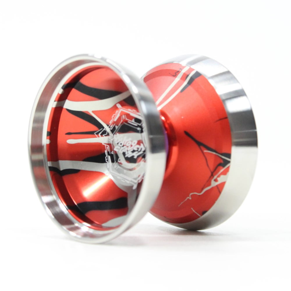 C3yoyodesign Hydrogen Crash Yo-Yo - Bi-Metal YoYo (Red with Black/Silver Splash)