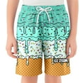 thumbnail image 2 of BloomJoy Little Kid 2-14T Ice Cream Shorts Boy Girl Summer Beach Preppy with Pockets Elastic Waist Ice Cream Baseball Shorts 5-6 Years Mint Green Summer Shorts, 2 of 4