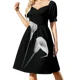 thumbnail image 4 of Mujer de moda con labios rojos, elegante sombrero y vestido color café de manga corta, vestidos de fiesta, vestidos de mujer, 4 of 8