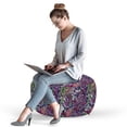 thumbnail image 2 of Floral Pouf Cover with Zipper, Tropical Jungle Rainforest Abstraction Narcissus Iris Vintage Style Nature, Soft Decorative Fabric Unstuffed Case, 30" W X 17.3" L, Multicolor, by Ambesonne, 2 of 5