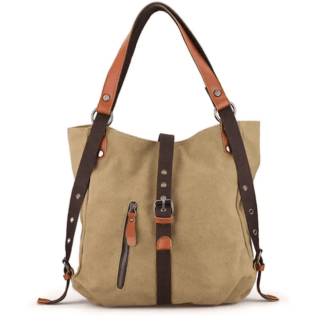 Bolso Para Mujer Malubero de Lona Impermeable Color Caqui Malu1871