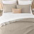 thumbnail image 2 of IR Imperial Rooms 2-Piece Soft Linen Quilt Set, Ultrasonic Chevron Pattern All Season Coverlet, Twin, Beige, 2 of 10