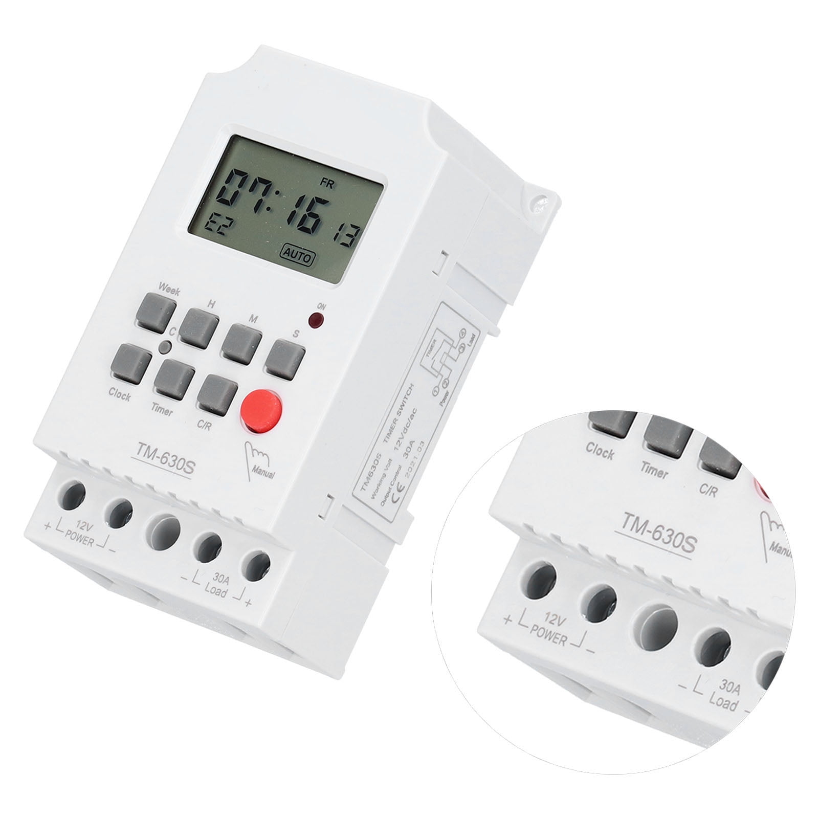 Digital Display Timer Switch, 7Day Timer Switch DC12V For Street