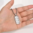 thumbnail image 4 of GKNET Minimalist Personalized Stainless Steel Geometric Tire Pattern Pendant Necklace-Silver, 4 of 6