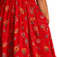 thumbnail image 6 of CHGBMOK Vintage Floral Wrap Midi Dress Women High Waist Tummy Control Short Sleeve Pocket Flowy Sundress S-5XL Elegant Dress for Wedding Party Daily Travel, 6 of 7