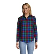 Lands' End Women's Flannel Boyfriend Fit Long Sleeve Shirt