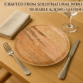 thumbnail image 6 of Set of 2 Wooden Serving Plates - Durable Rustic Plates for Snacks and Appetizers (Natural Tan), 6 of 7