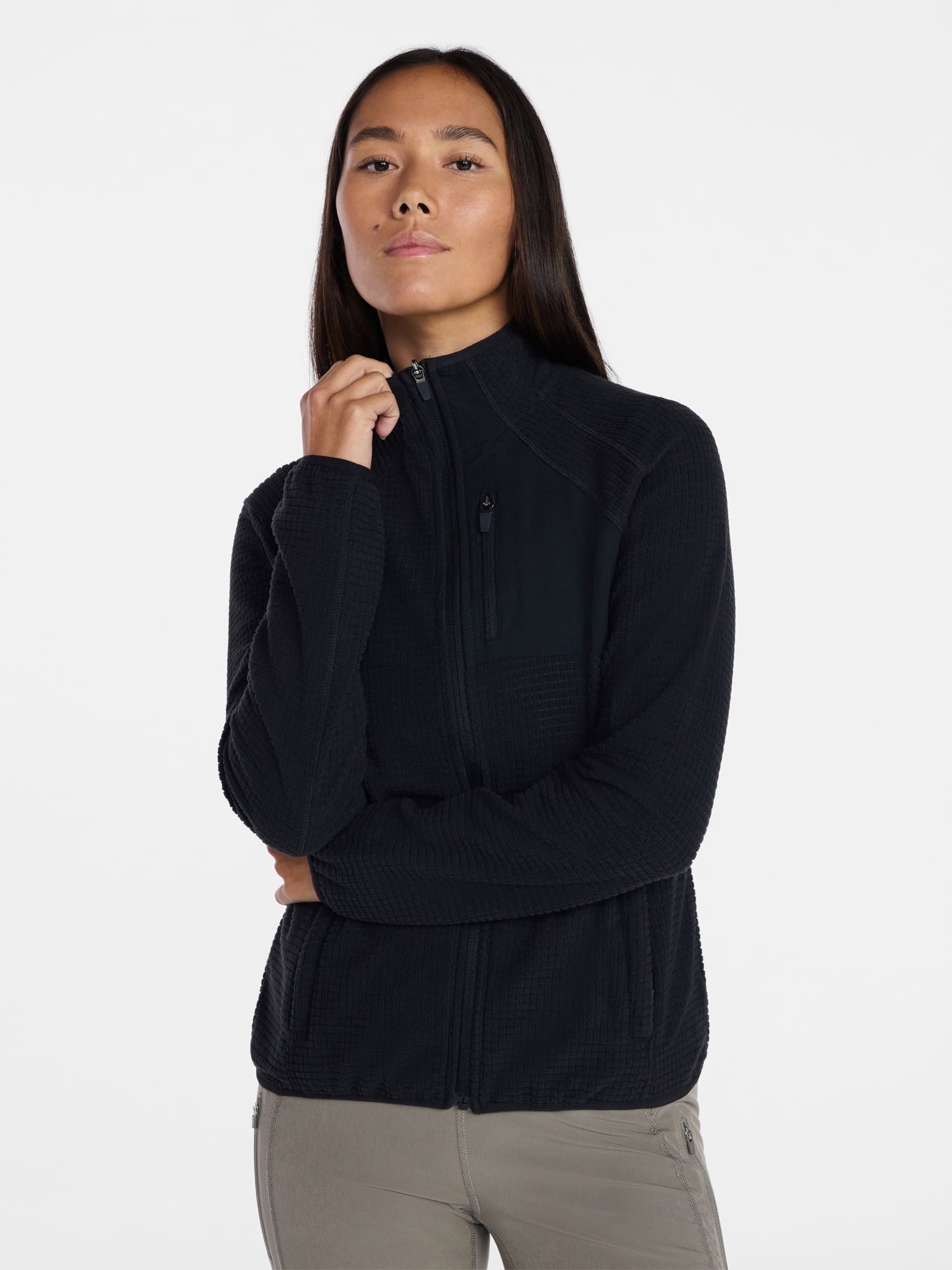 Ozark Trail Women's and Women's Plus Mock Neck Fleece Jacket, Sizes XS-2X