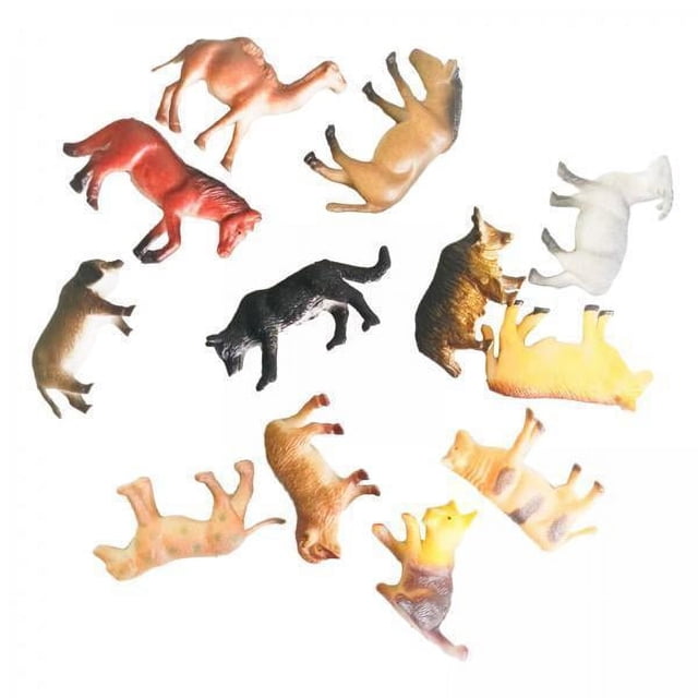 2x Figuras de Animales de Granja, 12 Piezas, Miniaturas Realistas Hechas a Mano, Artesanías, Modelo de Animal de , Juego de Figuras para Juguete
