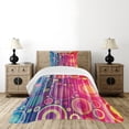 thumbnail image 4 of Ambesonne Art Quilted Bedspread Set 2 Pcs, Psychedelic Modern Art, Twin Size, Royal Blue Red, 4 of 5