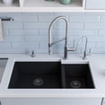 thumbnail image 2 of Pemberly Row Black 34" Double Bowl Undermount Granite Composite Kitchen Sink, 2 of 9