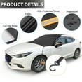 thumbnail image 2 of Strap Car Front Windshield Cover Snow Frost Freeze Sunshade with Rearview Mirror Protective Cover 85x50 Inches, 2 of 6