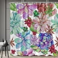 thumbnail image 3 of Succulents Shower Curtain Boho Floral Plant Bathroom Curtains Spring Tropical Desert Botanical Garden Nature Watercolor Bathtub Decor with Hooks 36 x 70 in, 3 of 6