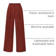 thumbnail image 4 of Pantalones PRETTYGARDEN Palazzo de Pierna Ancha Rojo Óxido Talle Alto XL, 4 of 9